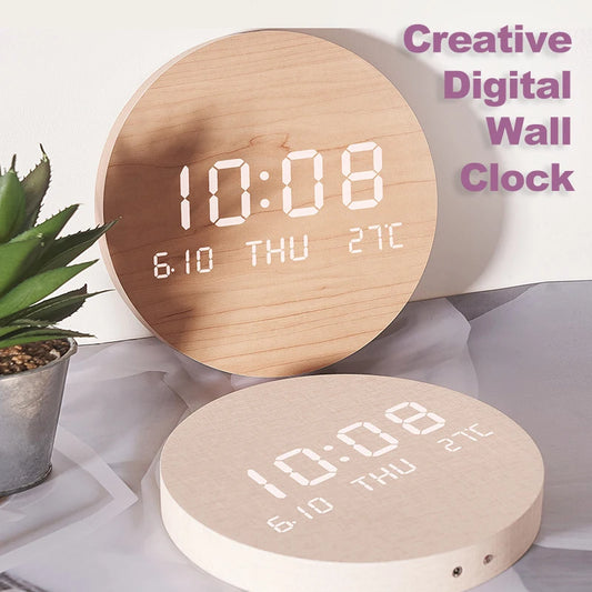 Kreativ Digital Wanduhr Einfach Großer Bildschirm Hängend Dual Zweck Uhr Temp Datum Woche Anzeige Stumm Uhr Indoor Wand Dekor