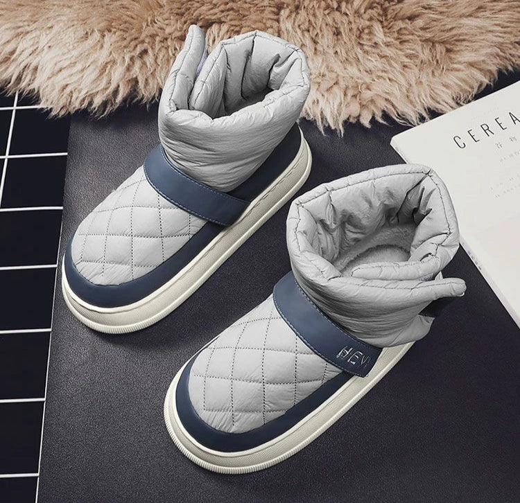 Ghete de zăpadă înalte cu platformă, impermeabile, Shangkaka, pentru bărbați - Înălțime medie a călcâiului, Înălțime toc 3-5 cm, Închidere cu velcro