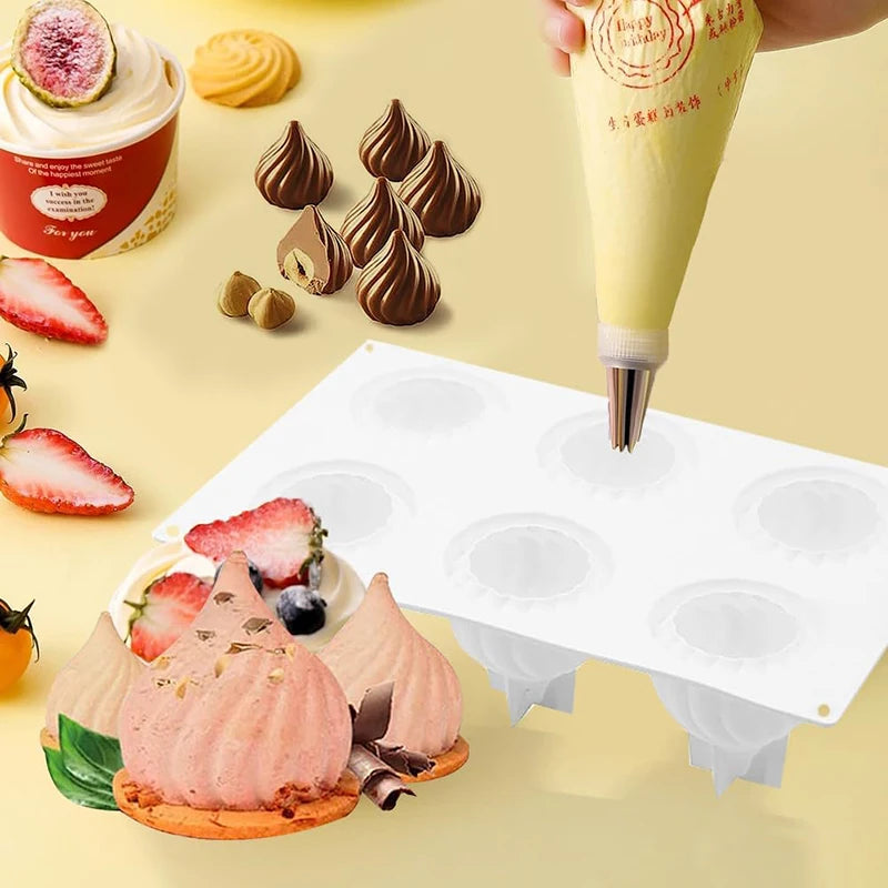 Silicone Pastry Mold 3D French Dessert Mousse Cake Baking Pan Chocolate Candles Soap Fondant Molds DIY Cake Decoration Tools