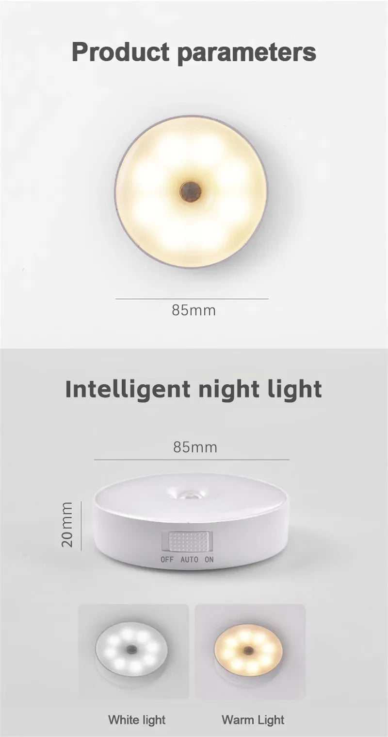 LED Smart Menschlich Körper Sensor Nachtlampe Notfall Automatisch Beleuchtung USB Aufladung Drahtlos Magnetisch Saugnapf Verwendung Nachtlicht