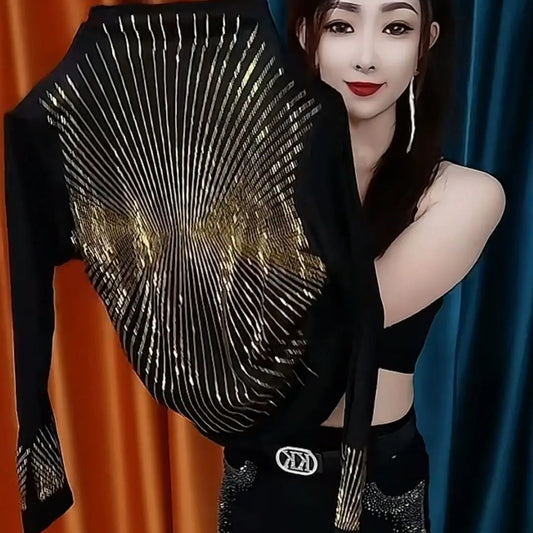 COZOK Pailletten Rollkragenpullover - Größe XL Polyester