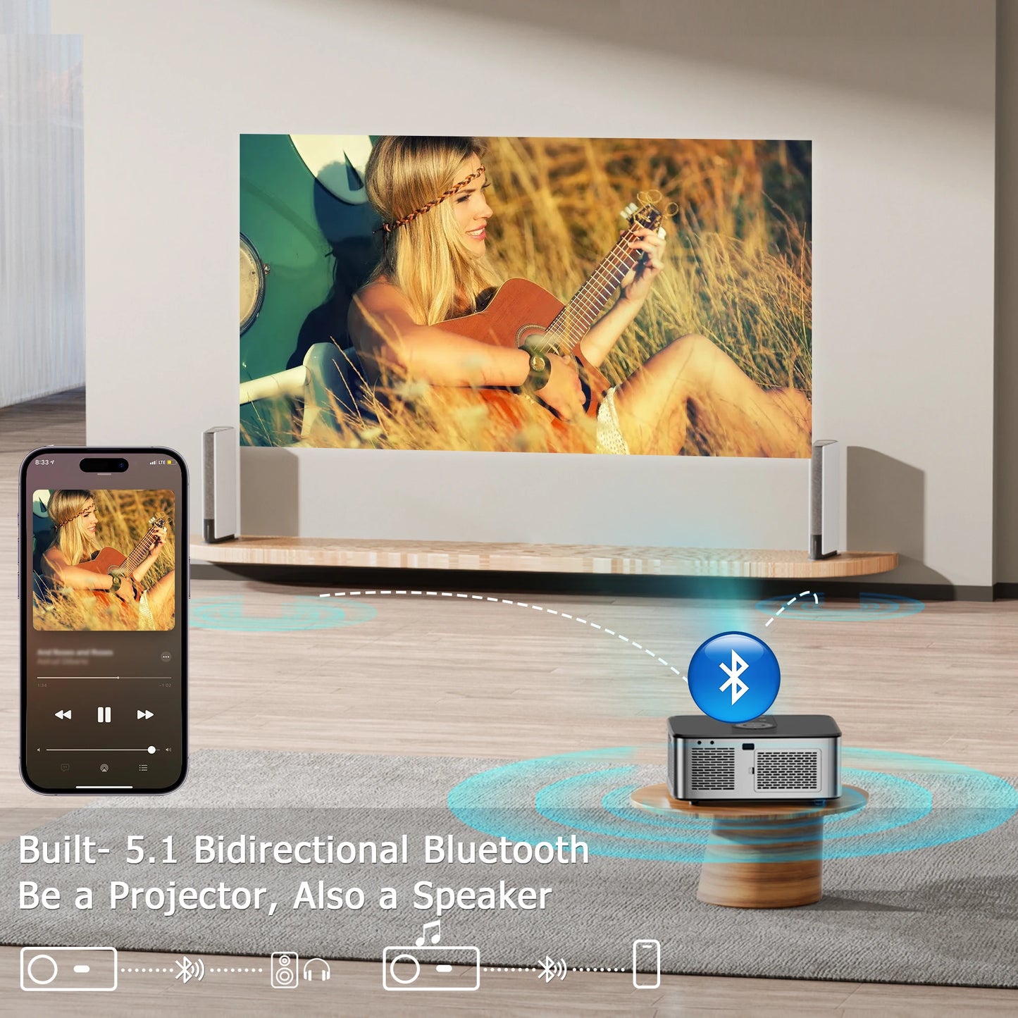 HORLAT T3N 4K LED-Projektor - 1500 ANSI-Lumen, 105 W, 13,5 Zoll