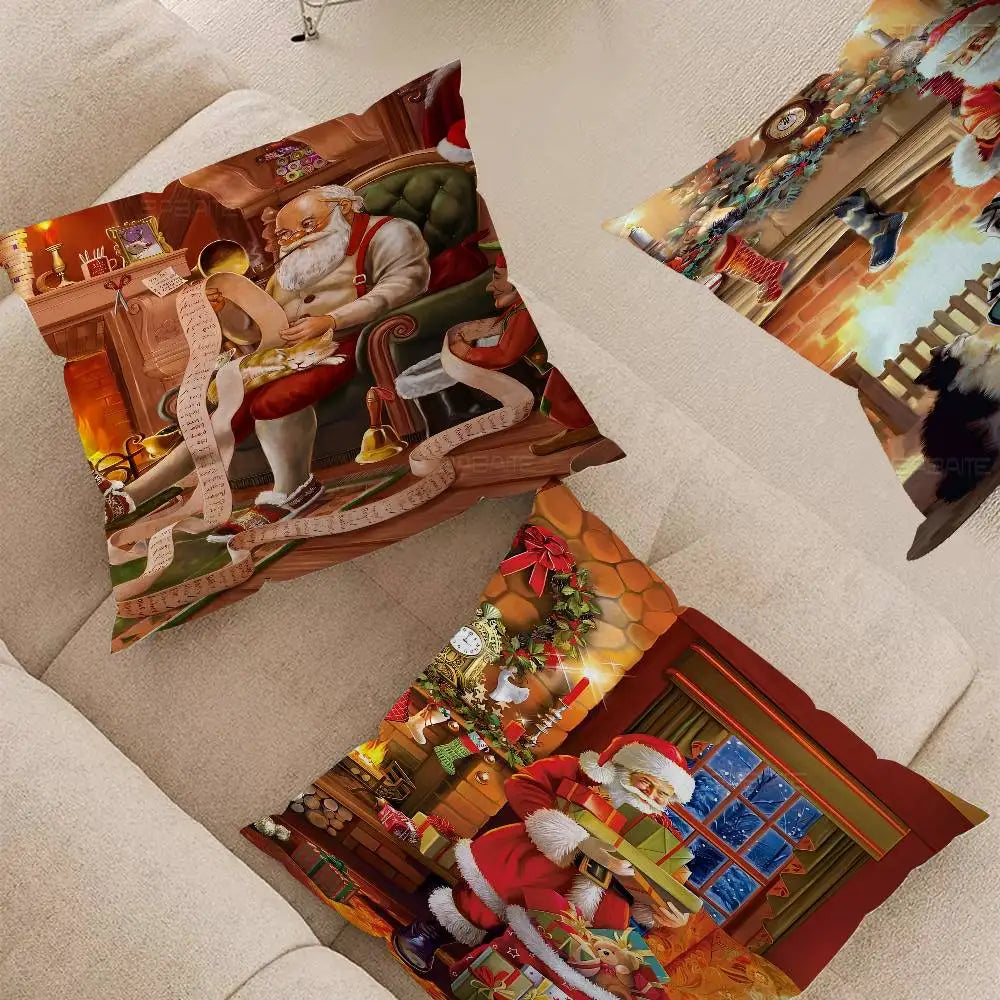 Merry Christmas Pillow Gift Home Office Decoration Bedroom Sofa Car Cushion Cover Case 45x45