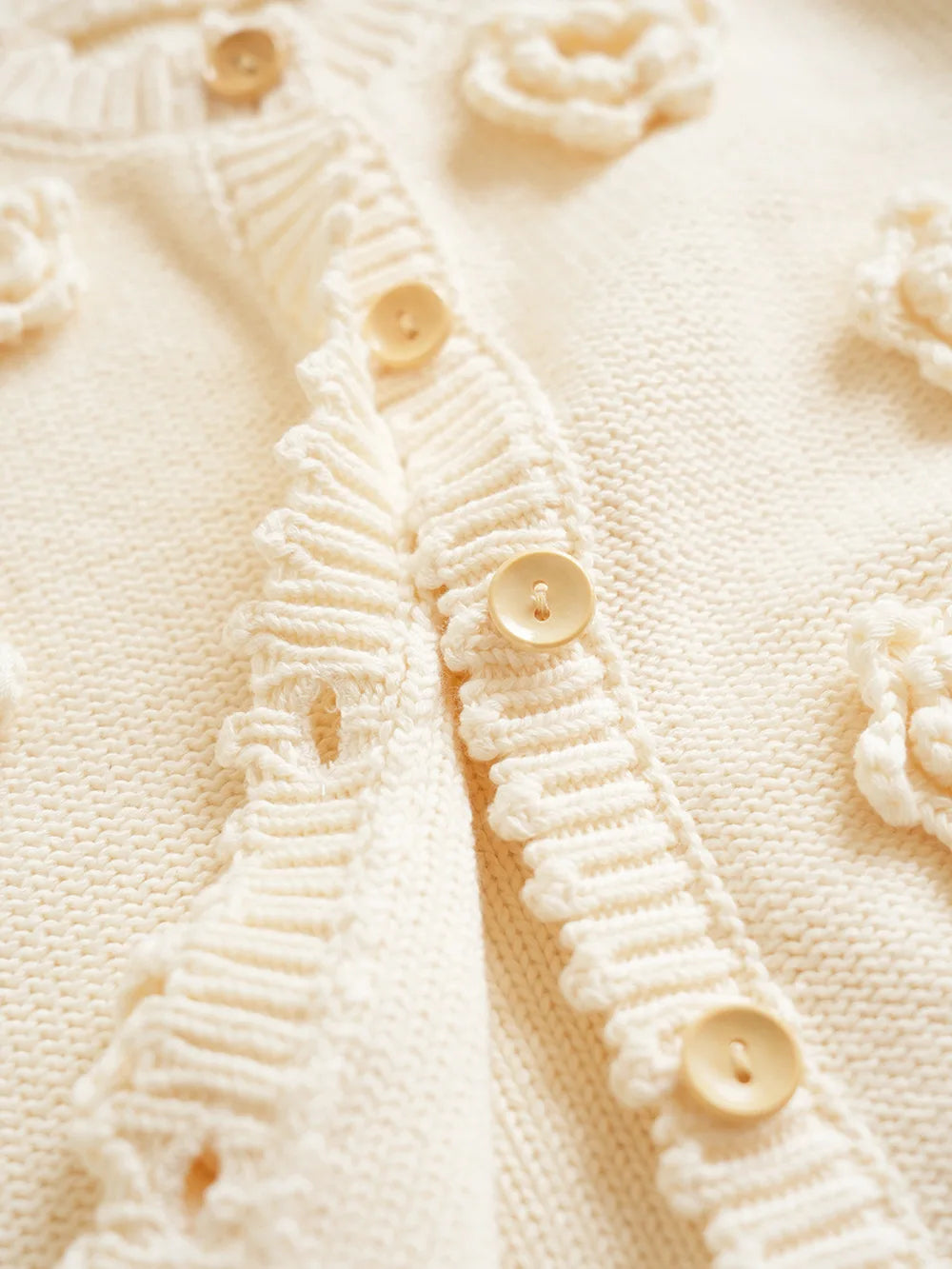 Deer jonmi Gestrickter Pilz-Pullover - Baumwolle Vollärmel