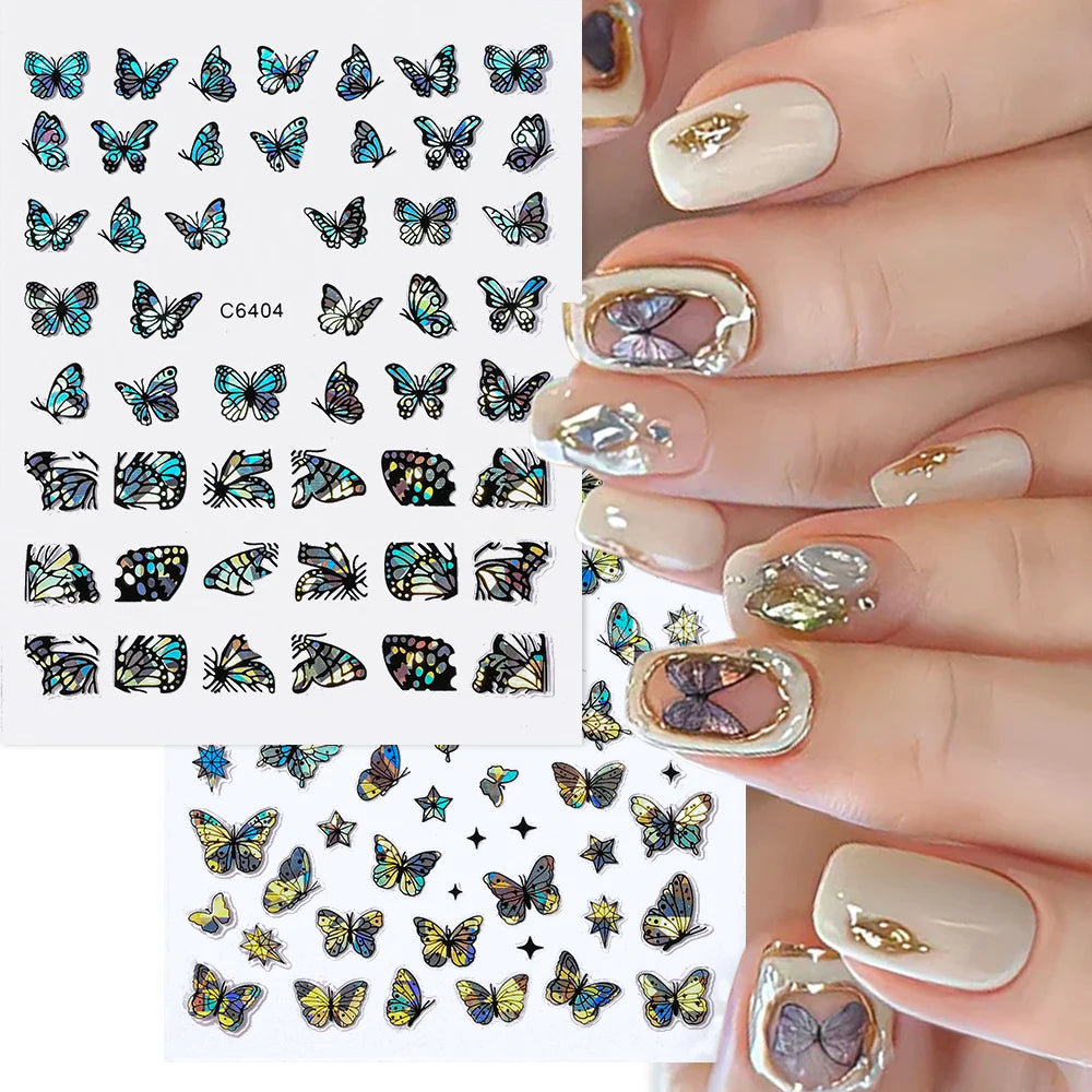 MAFANAILS NLS 3D Holografisch Schmetterling - 1St Schwarz