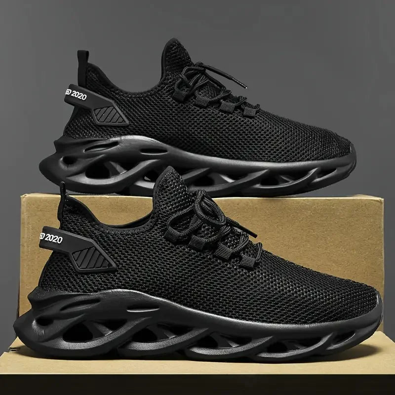 Herren-Laufschuhe 2025: EALSQN Männer Sport Laufen Schwarz Jogging Schuhe Lässige Sneaker Braun Outdoor Atmungsaktiv Mesh Frauen Leicht Stoßdämpfung Schwarz Tennis Kollektion