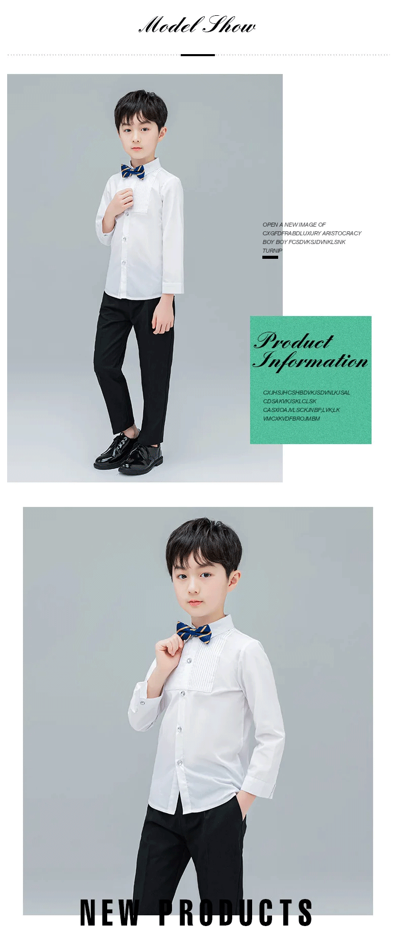 Schuluniform Hemd Jungen 2025 - Weiß Langarm Kragen Kinder Schulhemd