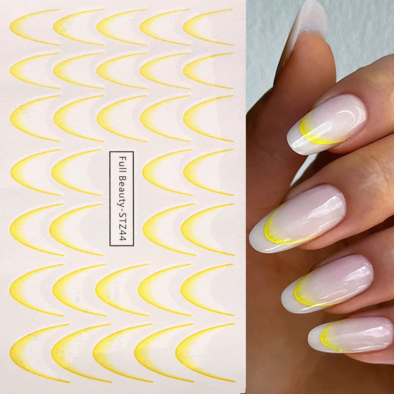Choice FB-STZ40 Ombre French Nagelsticker - 8 Stück 6.3x10cm