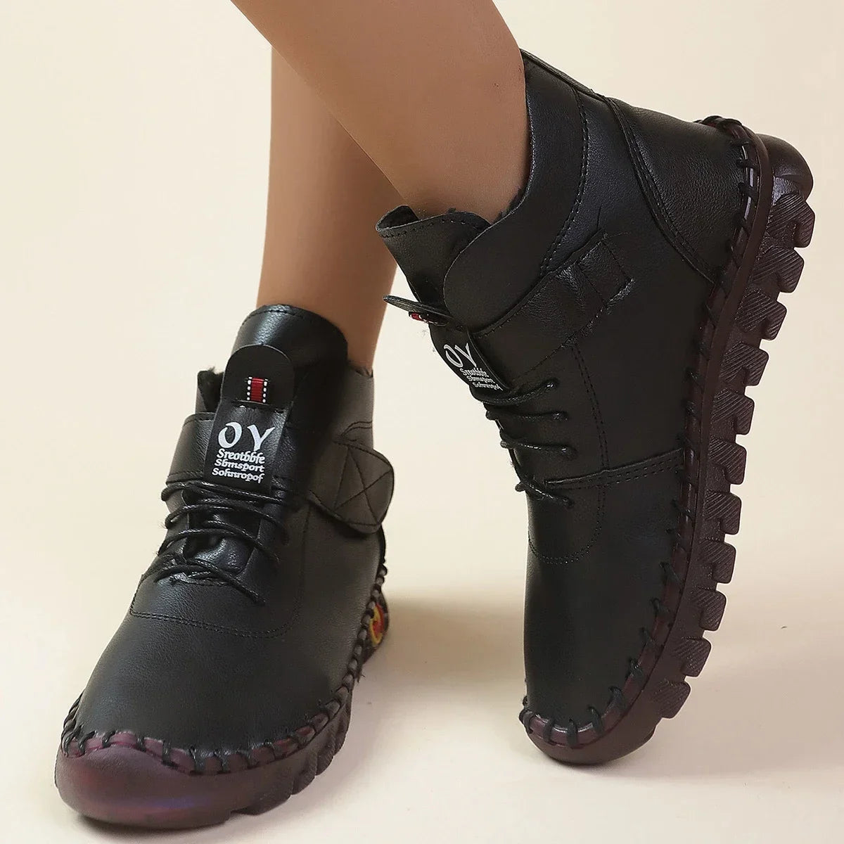 Ghete de iarnă cu căptușeală de blană Maogu - Mărimi 36-41 Impermeabile Toc până la gleznă 1-3 cm