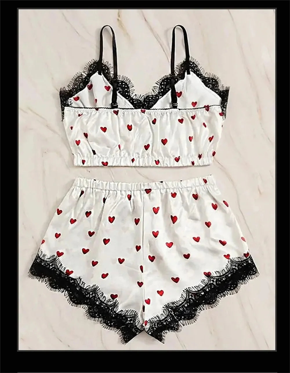 Pyjama-Set 2025: 2PCS Pajama Suit Women Fashion V-Neck Stretch Satin Lace - Sexy Lingerie Bowknot Pyjamas Sleep Shorts Set Sleepwear Sling Set New Collection