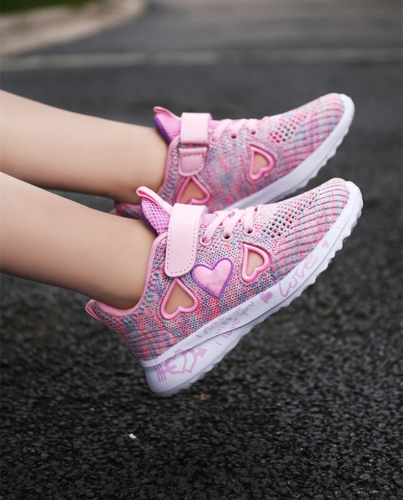 Mädchen Casual Schuhe 2025 - Leicht Mesh Sneakers Kinder Sommer - Frühling Herbst Tenis Süß Sport Cartoon Weiblich Laufen Socken Schuhe