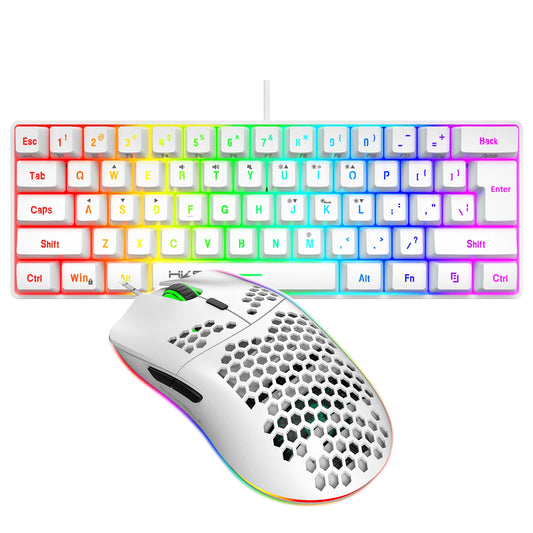 Gaming-Set 2025: HXSJ 61 Keys V700 RGB Luminous - Mechanical Feel Keyboard Mouse Combos Collection