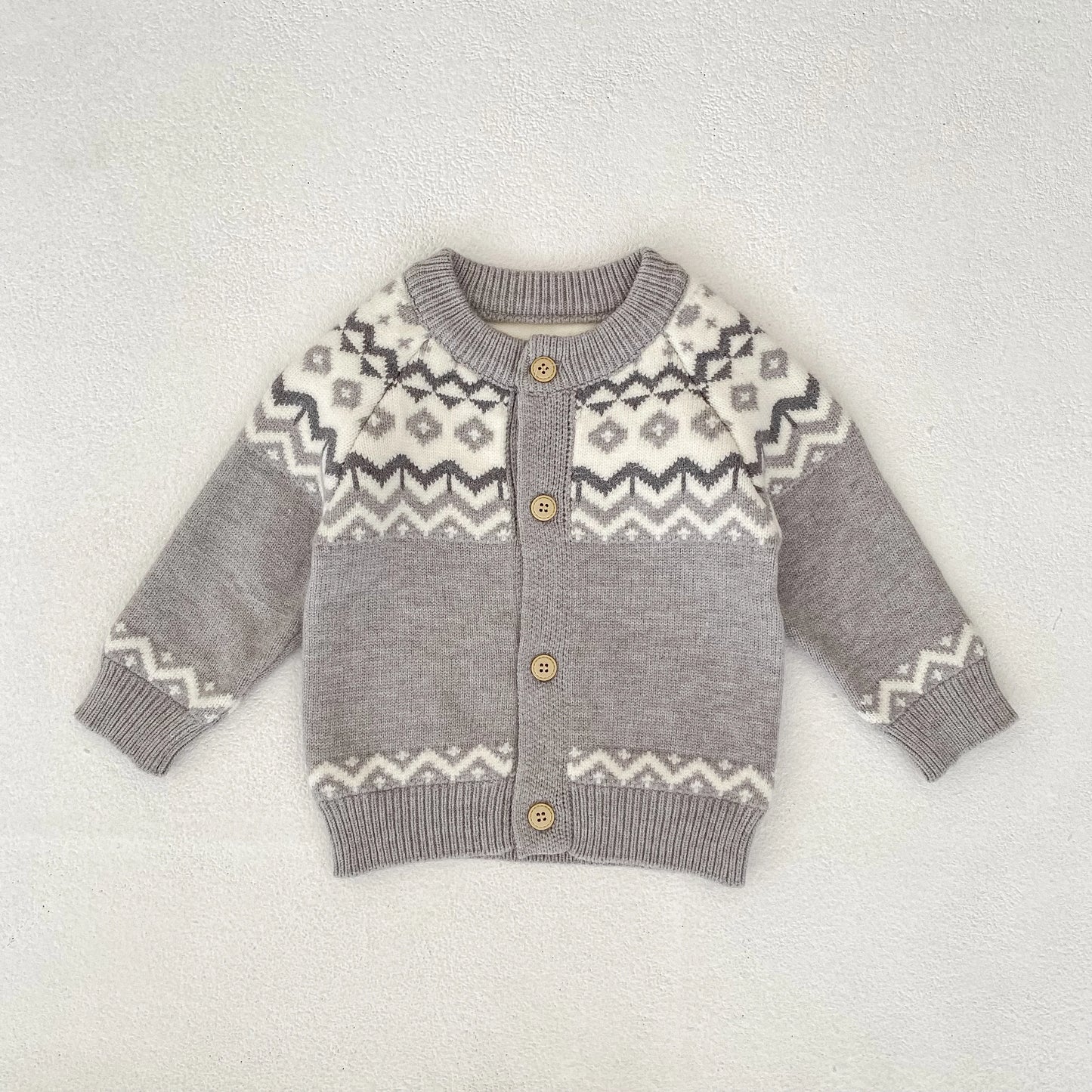 YSUBESTCN Kinder Strickjacke - Warmes Strickoberteil Für Kleinkinder, Größe 0-2 Jahre, Material Wolle, Verschluss Knopf
