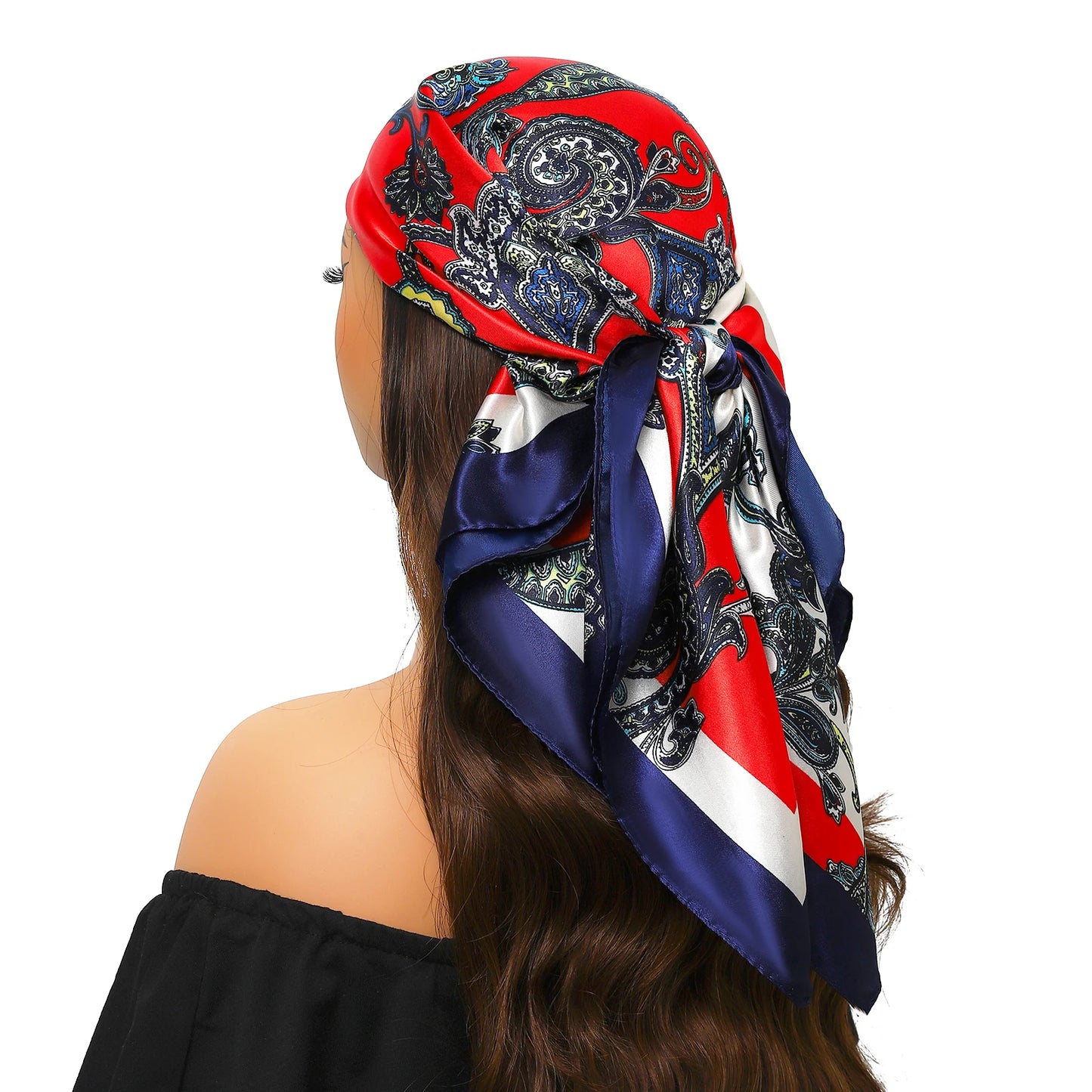Kopf Foulard Seidenglanz - 90x90 cm Polyester weich