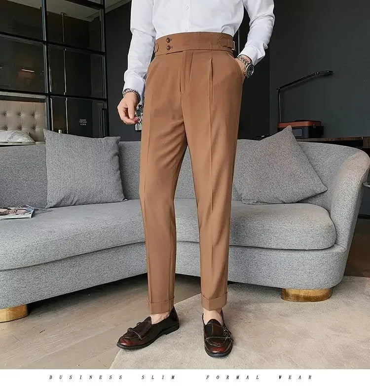 Nadir Coffee klassisch Herrenhose - Slim Paris-Knopf Falten