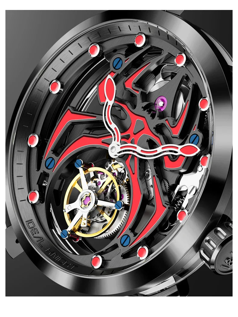 IDEAL KNIGHT automatic tourbillon skeleton flywheel luxury mechanical watch