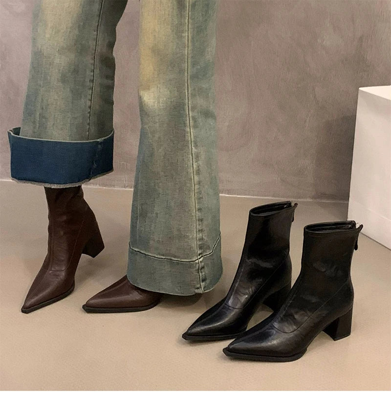 Ghete Chelsea UETEEY, de designer, vintage - Înălțimea tocului 5-8 cm, EU 36-41