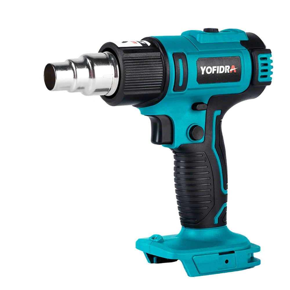 Yofidra 2500W Electric Hot Air Gun - 6 Gears Adjustable LED Temperature Display Soldering Thermal Blower For 21V 18V Battery