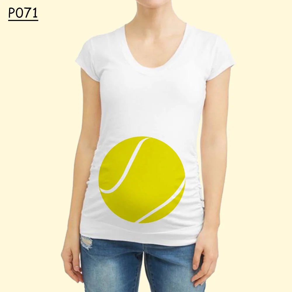 Cartoon Ball Umstandsmode 2025 - Kurze Ärmel T-Shirt Sommer Frauen Schwangerschaft - Hot Stillen Bedruckt Schwangere Tops Tee