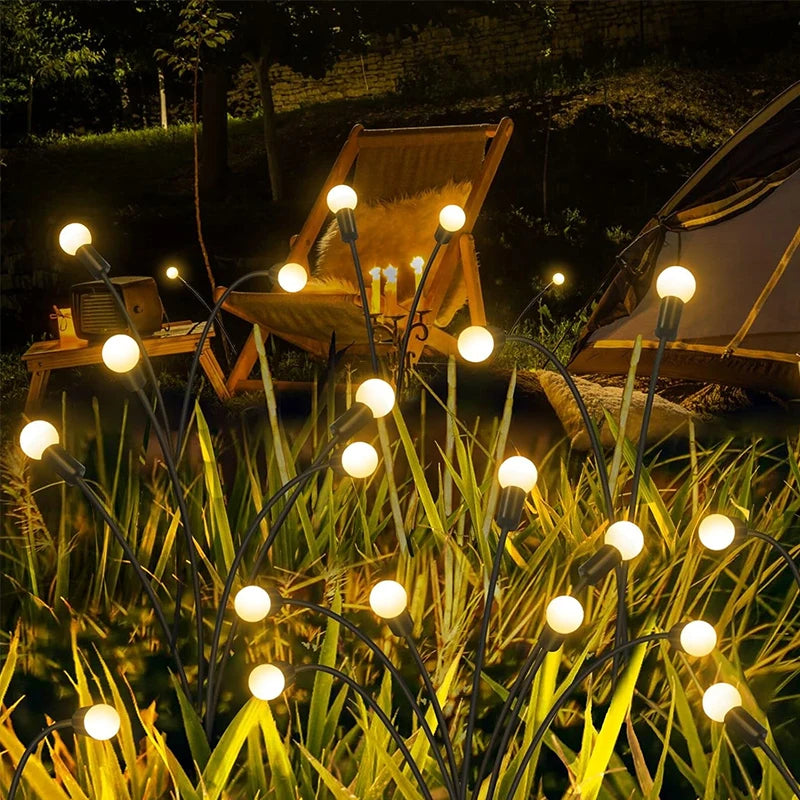 Garden Lights-New Upgraded Solar Powered Firefly Lights Outdoor Waterproof Vibran Garden Lights for Decorationi
