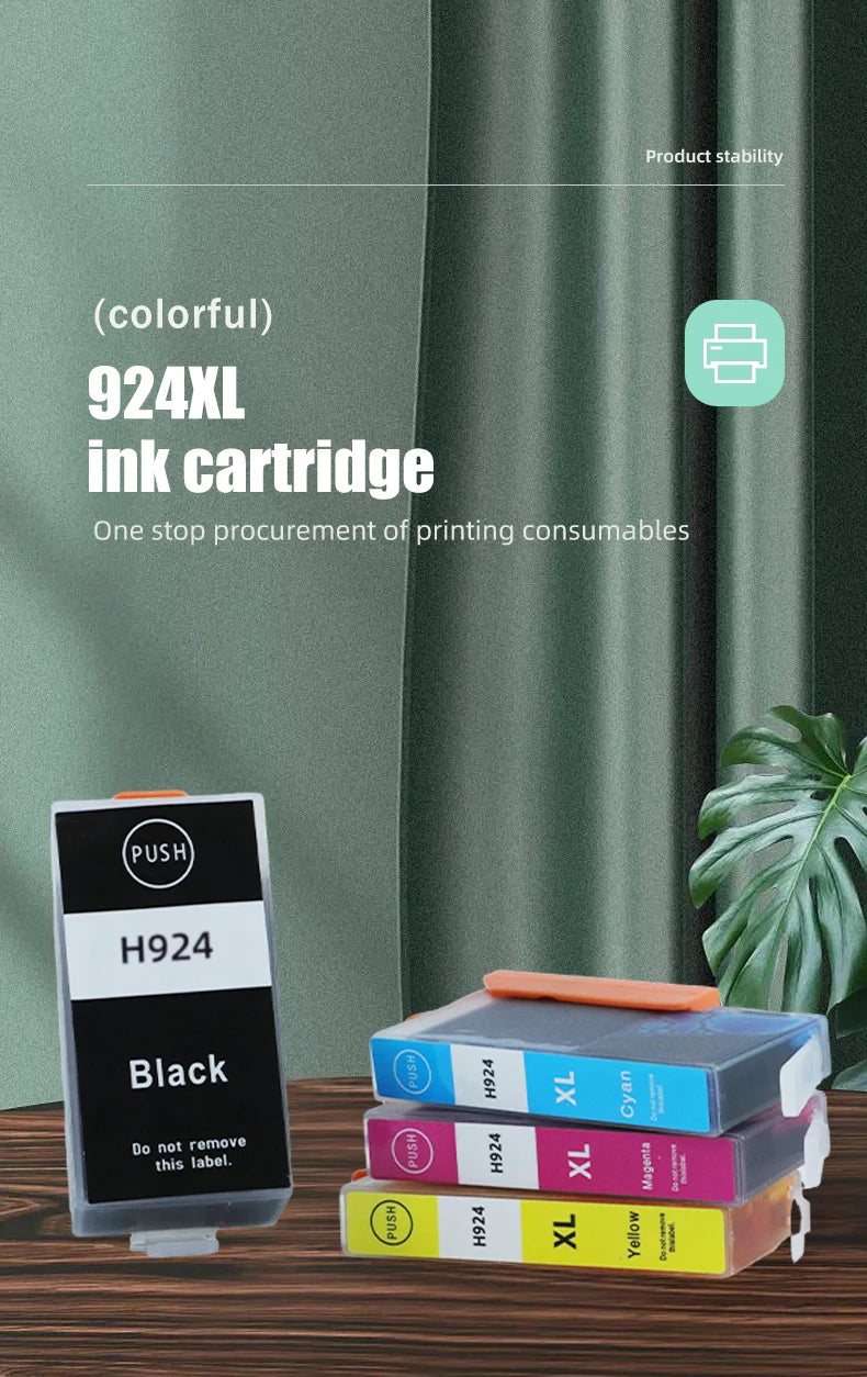 HP 924/924E/924XL High-Yield Ink Cartridges | Compatible with OfficeJet Pro 8120e-8135e Series Printers | Premium Quality