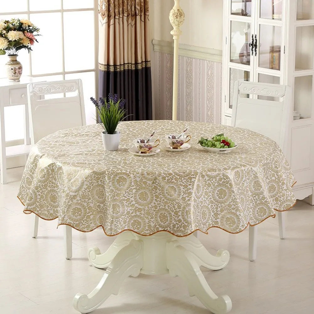 152/180 Cm Round Tablecloth Washable Tablecloth Decorative Tablecloth Indoor Holiday Home Christmas Party Picnic Restaurant