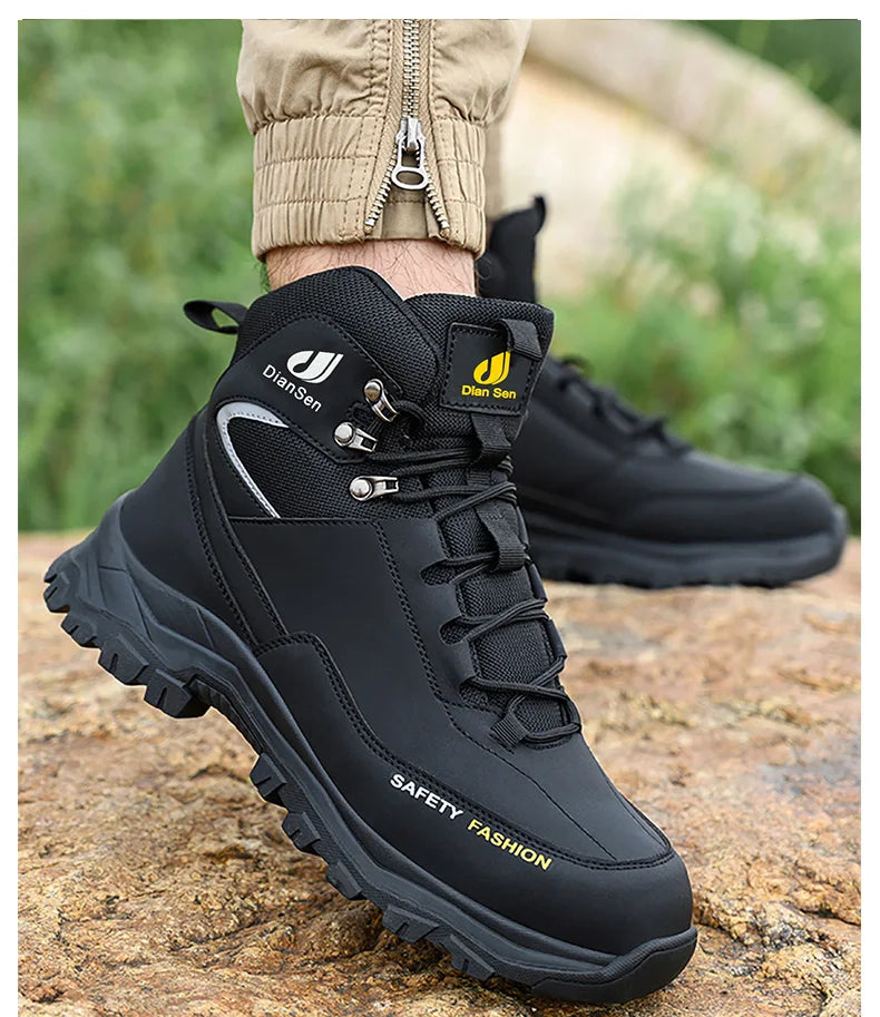 Rotating Buttons Schuhe Stahlkappe - Größe 42 Leder