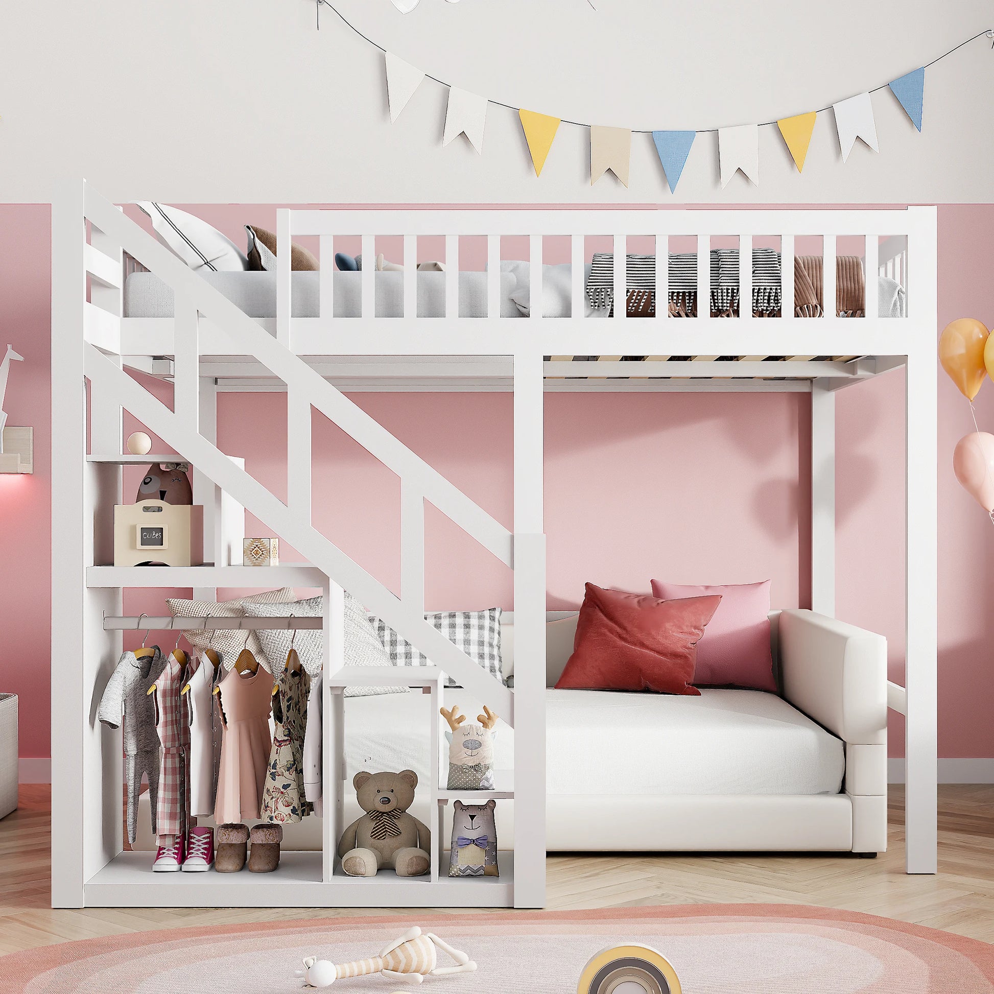 KidoWood Etagenbett Mit Stauraum - Belastbarkeit 120 kg, Abmessungen 140x200 by Golden Bridge Store