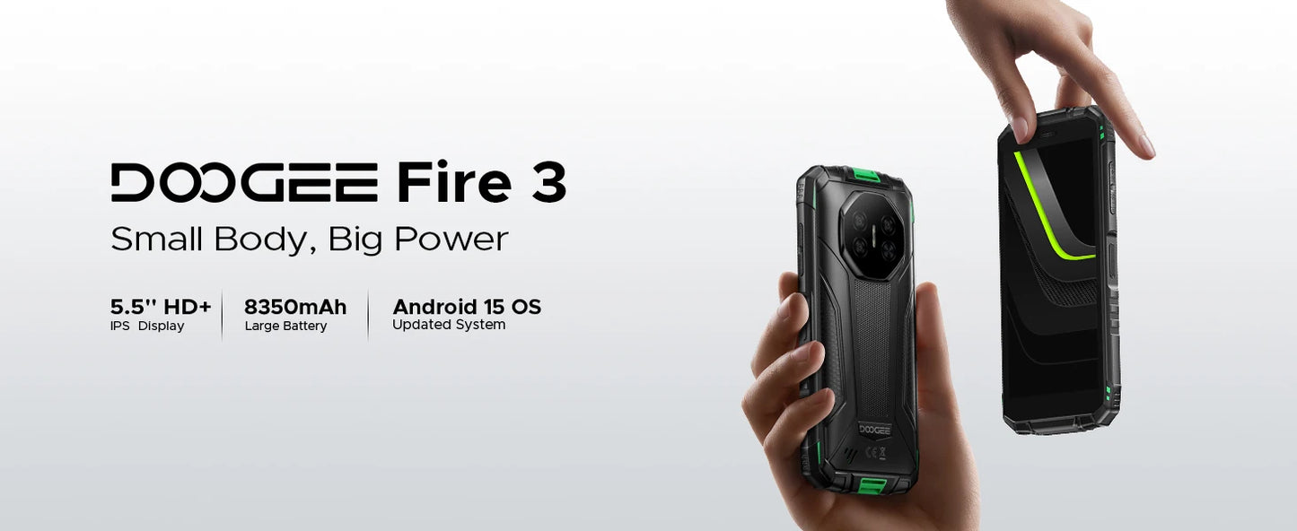DOOGEE Fire 3 Robustes - 8350mAh Akku, 5,5 Zoll Display, 12 GB RAM