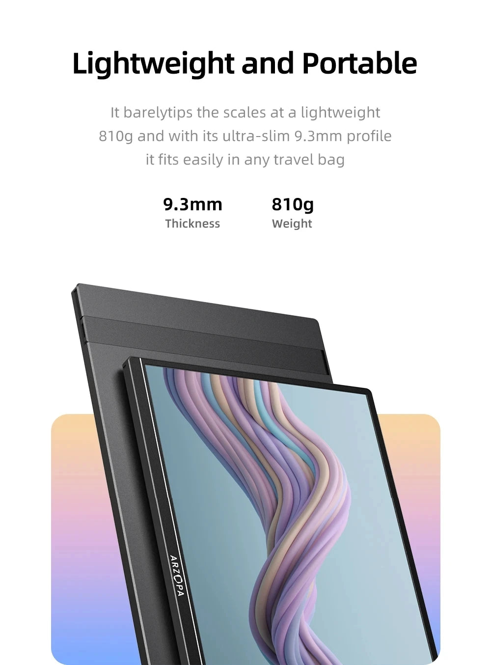 ARZOPA Z1RC 2K Tragbarer Monitor - 16 Zoll, 60 Hz, 2560x1600