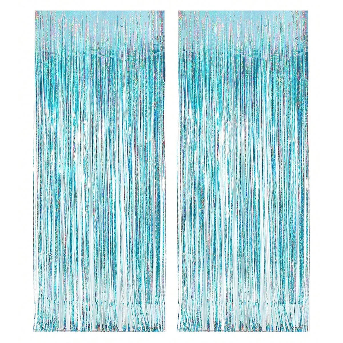 W0020 Lametta-Vorhang Hochzeitdeko - 2 Stück, 2 m, rosa