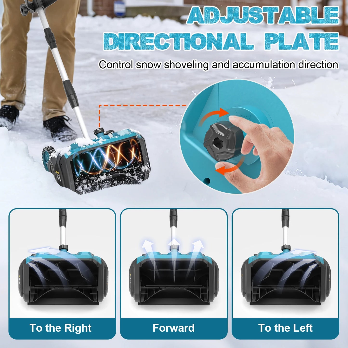 Gisam Schneepflug Bürstenlos - 4,5 Ah,3500 W, Breite 32 cm