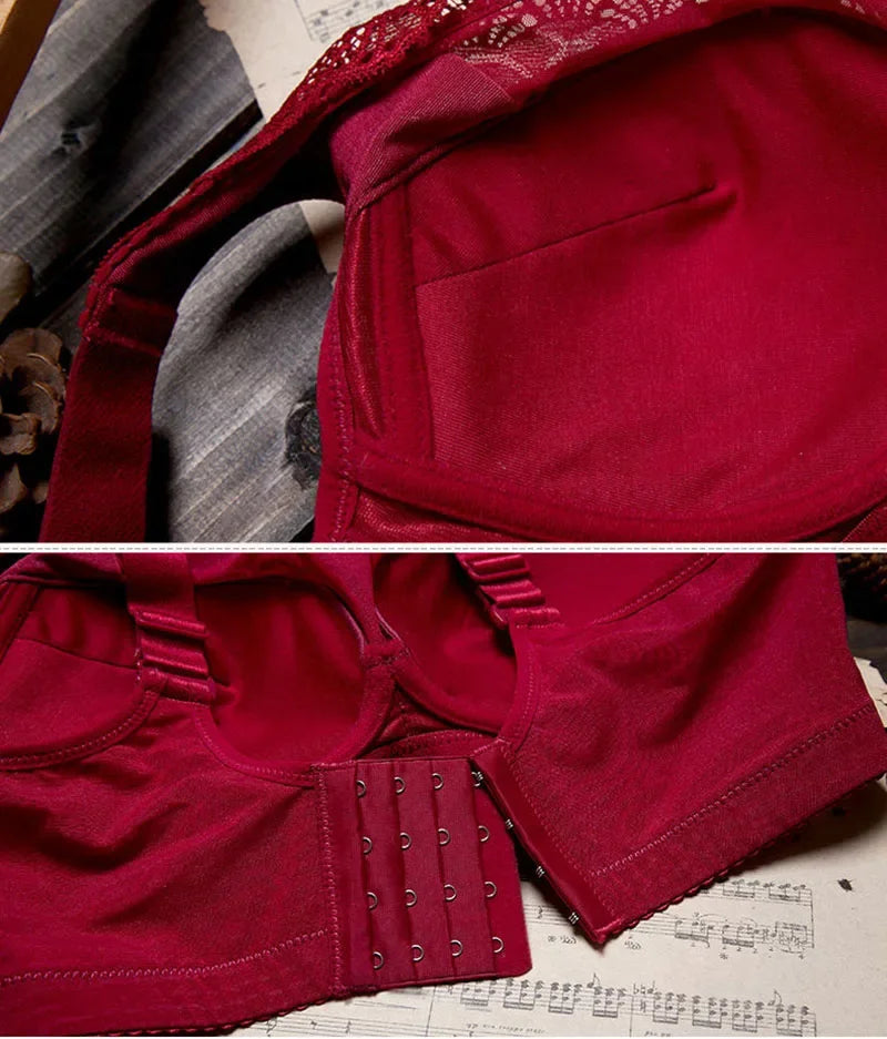 elegant Bra Women Lace Push Up Bralette Wire Free Mesh Large Size Lingerie Solid Color Seamless Thin Wireless Soft Floral Bralette