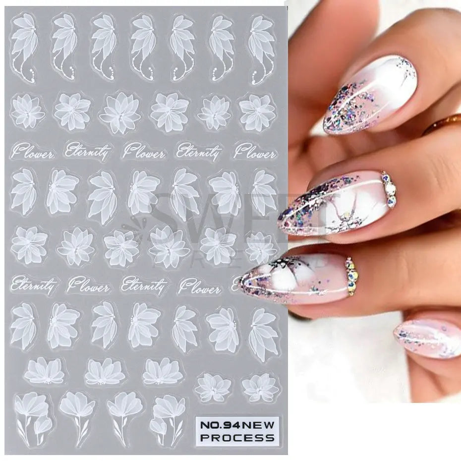 SWEET TREND JINO 3D Blumenaufkleber - 12 Stück Matte S