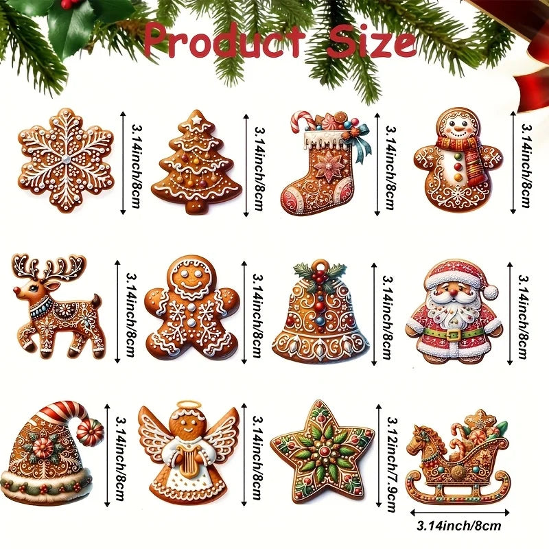 Choice Handgefertigtes Holz-Weihnachtsornament-Set - 12/24/36 Stück, Holz, Klein