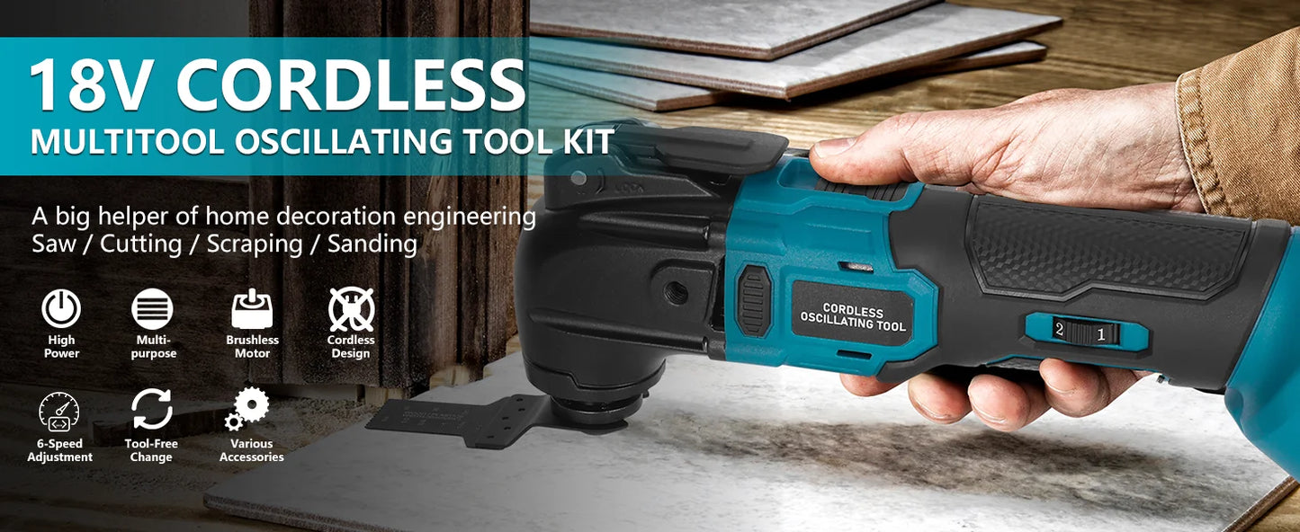 Multifunction Tool for Makita 18V Li-Ion Battery, Multimaster 6 Adjustable Speeds (Batteries Not Included)