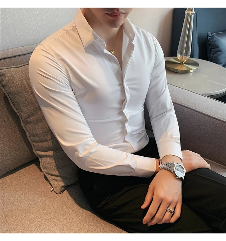 8Farben SlimFit Langarmhemd - Gr. M-L, Feiner Stoff