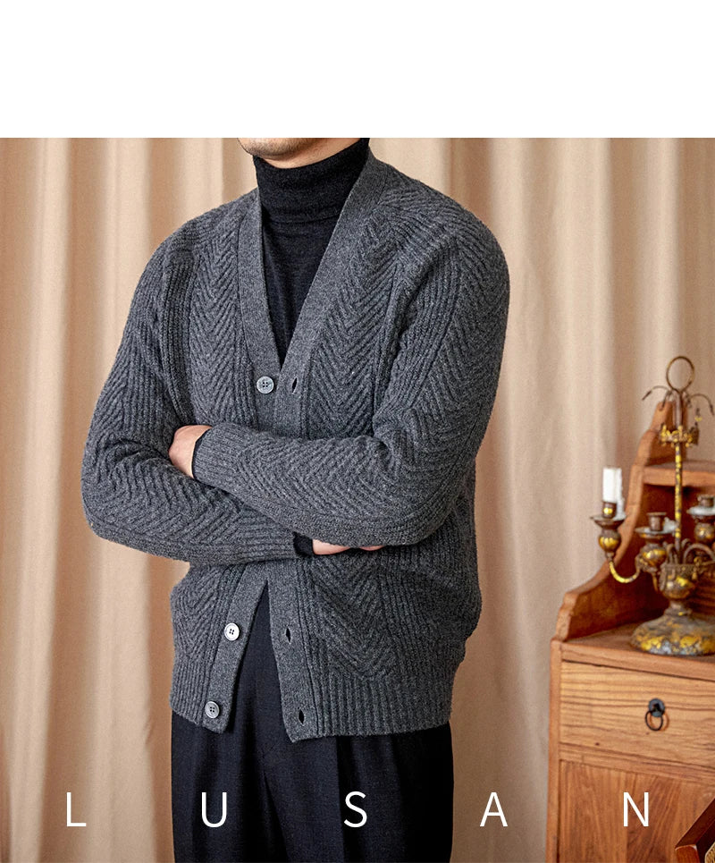 Heritage Vintage Wollcardigan V-Ausschnitt - Slim, Warm LXL