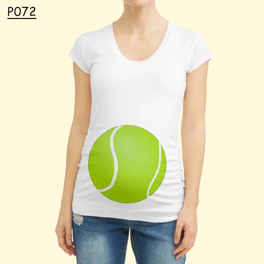 Cartoon Ball Umstandsmode 2025 - Kurze Ärmel T-Shirt Sommer Frauen Schwangerschaft - Hot Stillen Bedruckt Schwangere Tops Tee
