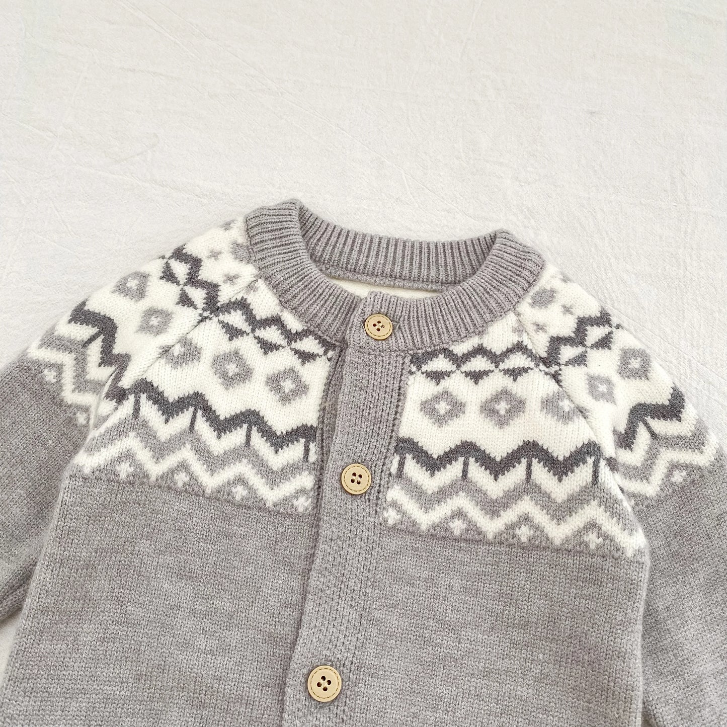 YSUBESTCN Kinder Strickjacke - Warmes Strickoberteil Für Kleinkinder, Größe 0-2 Jahre, Material Wolle, Verschluss Knopf