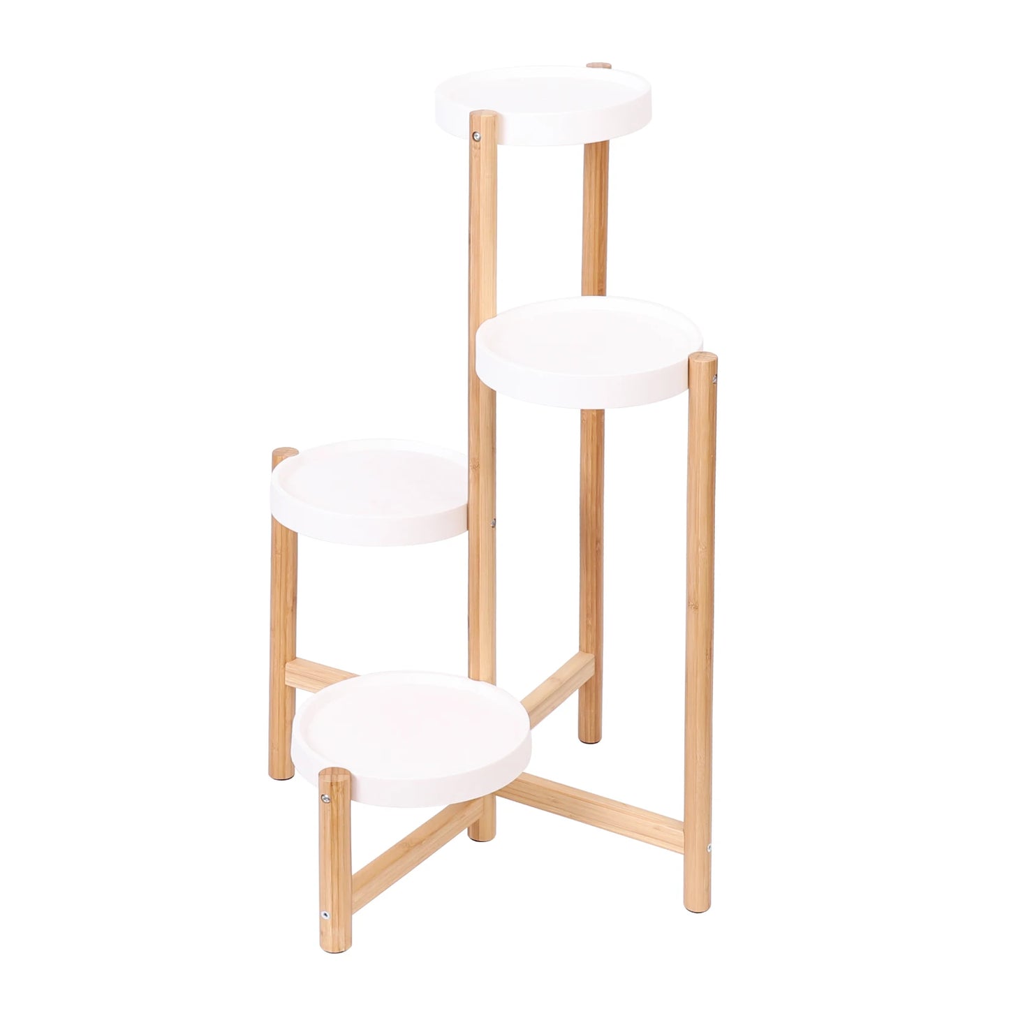 Wisfor Pflanzenständer Bambus 4-stufig Tragkraft 10 kg je Stufe