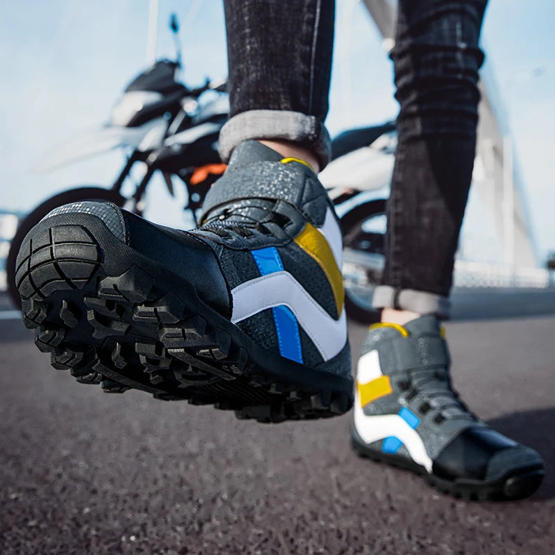 Ghete de motocicletă CN Guangdong cu talpă antiderapantă - Mărimea 39-45 Ghete din piele de vacă