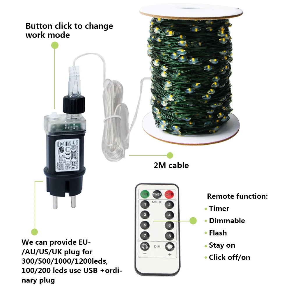 LichterGlow MärchenLichterkette - Kapazität 1000LED, Länge 6–10m