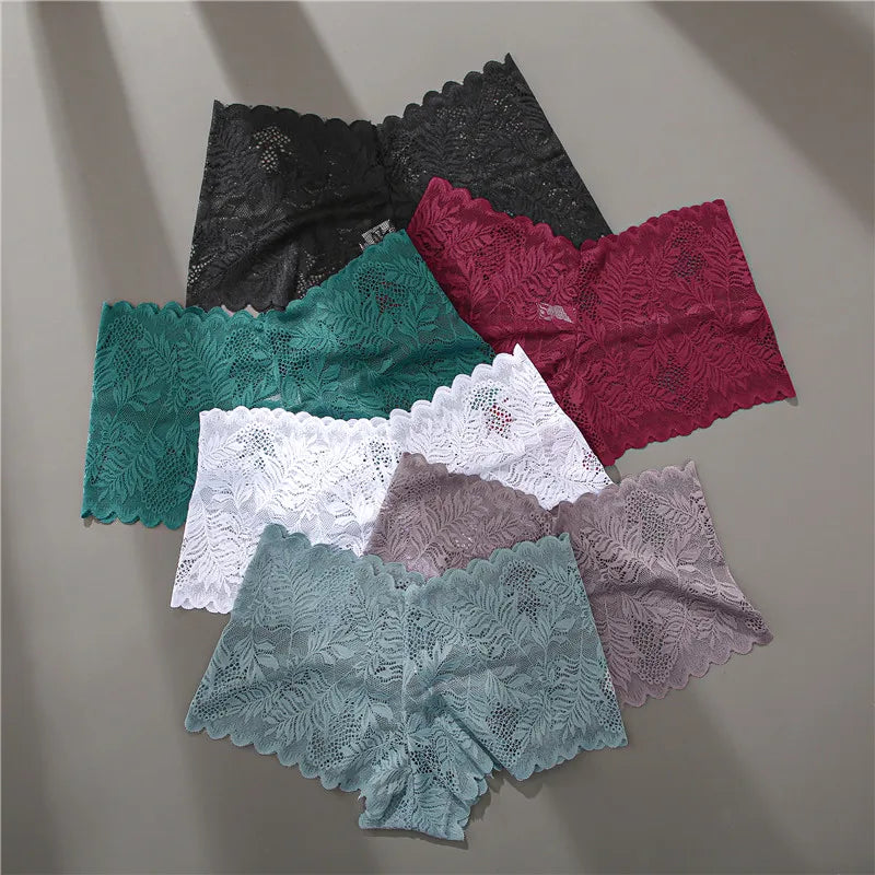 FINETOO 8Stk Frauen Blumen Spitze Höschen Hohe Taille Brief Sexy Lingerie Höschen Brasilianische Unterhosen Femme Unterwäsche Bikini Intim