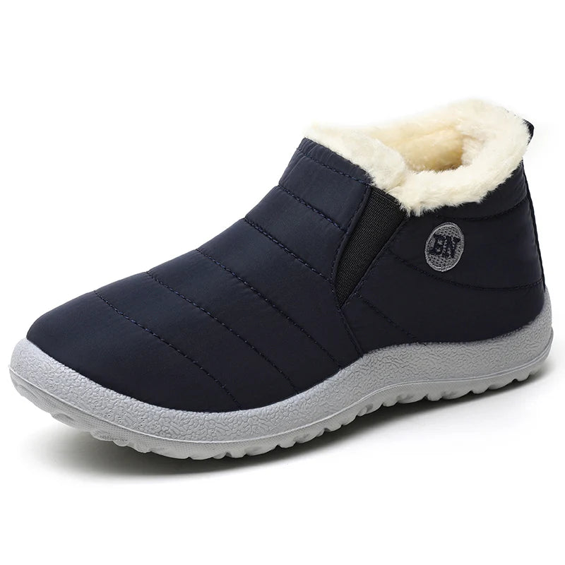 Ghete de iarnă pentru femei HAJINKCN, impermeabile, cu căptușeală - Mărimea 36-41, fără slip, până la gleznă