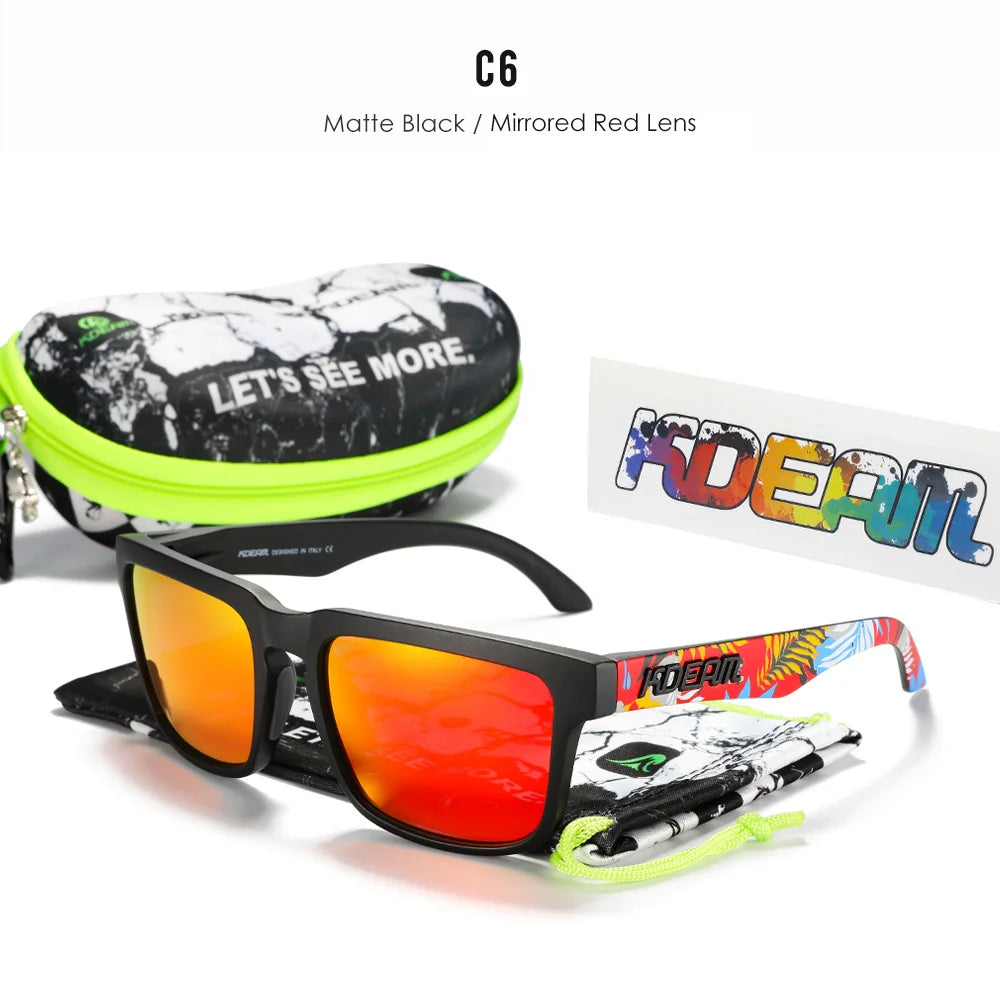 KDEAM Herren Polarisierte Sonnenbrille Quadratisch Casual Outdoor Sonnen Brille Frauen Unisex Sonnenbrille für Paare mit Neuer Verpackung