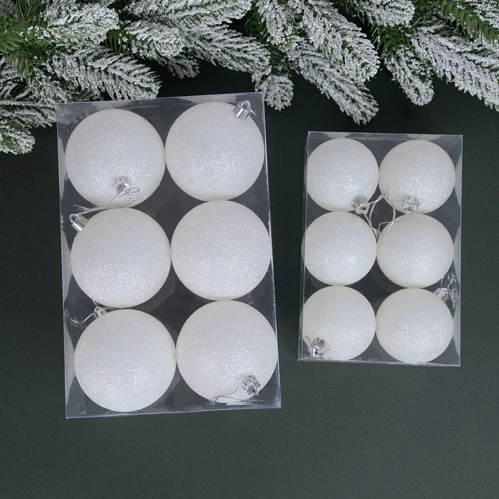 CHIXINHAPPYONE 40 Glitzer-Weihnachtskugel - Größe Ø3 cm, 6er Set