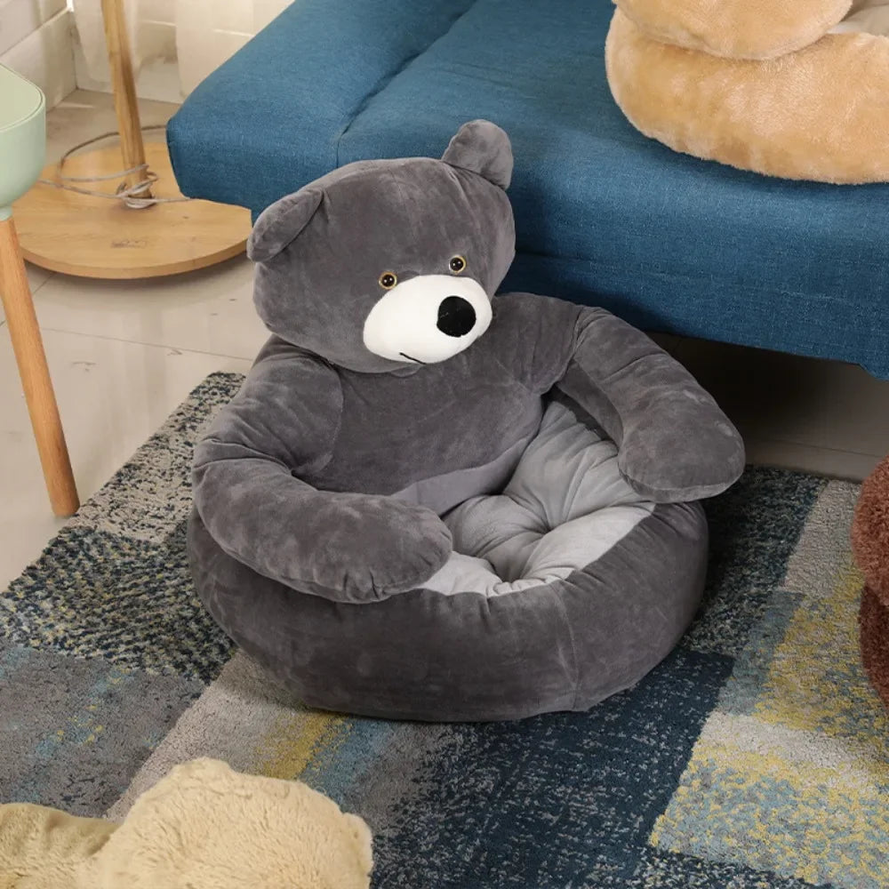 Dog Bed Semi-Enclosed Bear Pet Bed Ultra Soft Dog Nest  Removable Puppy Bed Wear Resistant Scratch Resistant Bed Mat Pet Product