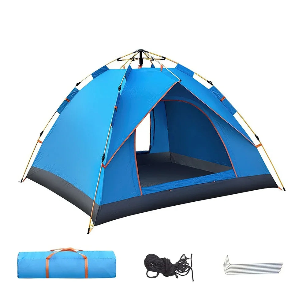 One-click automatic camping tent, double, waterproof roof, double door, outdoor, 2-3