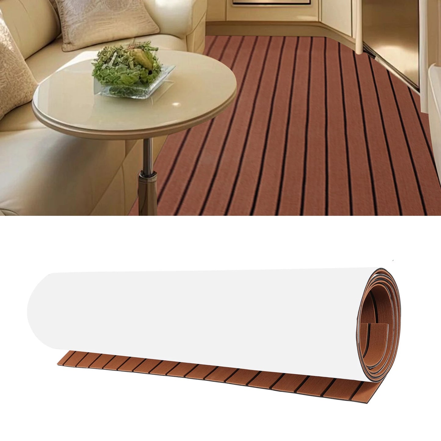 90*240cm EVA RV Floor Mat Marine Boat Yacht Flooring Anti-Slip Mat Decking Sheet Pad Self Adhesive Vehicle Pad for Boat RVs